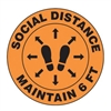 Accuform MFS384 Slip-Gard Floor Sign: Social Distance Maintain 6 FT (Footprint Image)
