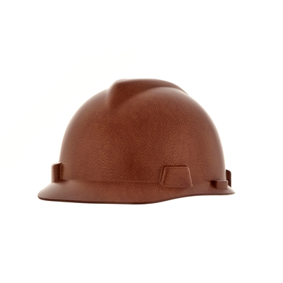 MSA 10204773 Italian Leather V-Gard Hydro Dip Slotted Cap Style Hard Hat