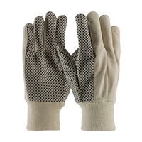 PIP 91-910PDI Economy Grade Cotton Canvas Glove with PVC Dotted Grip on Palm, Thumb and Index Finger - 10 oz.