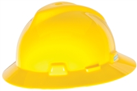 MSA 454730 Yellow V-Gard Slotted Hard Hat With Staz-On Suspension