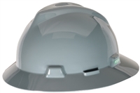 MSA 454731 Gray V-Gard Slotted Hard Hat With Staz-On Suspension