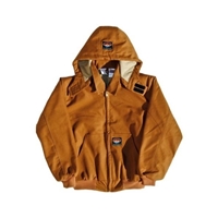 RASCO BJFQ2206 Flame Resistant Brown Duck Hooded Jacket With Quilted Lining