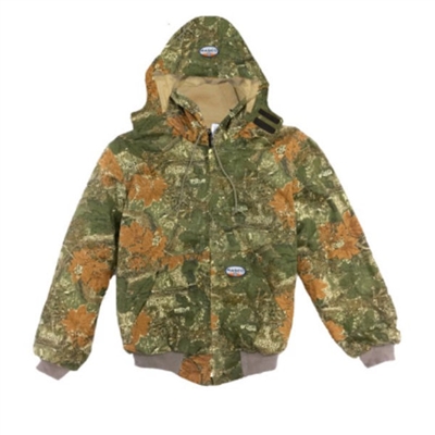RASCO CJFQ2209 Flame Resistant Camo Duck Hooded Jacket With Quilted Lining