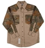 RASCO FKC2004 10 Oz Khaki-Camo Fire Retardant Long Sleeve Western Style Shirt