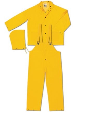 MCR FR2003 3 Piece Flame Resistant Yellow Classic Rain Suit