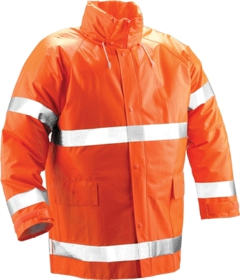 Tingley J53129 FR Fluorescent Orange-Red Comfort-Brite General Purpose Rain Jacket