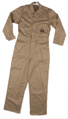 RASCO KFR751 7.5 Oz Khaki Cotton Fire Retardant Coverall