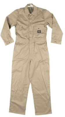 RASCO KFR901 10 Oz Khaki Cotton Fire Retardant Coverall