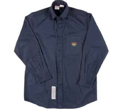 RASCO NFB761 7.5 Oz Navy Fire Retardant Long Sleeve Dress Shirt