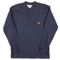 RASCO NTF453 Navy Fire Retardant Long Sleeve Cotton Henley