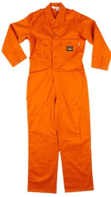 RASCO OFF753 7.5 Oz Orange Cotton Fire Retardant Coverall