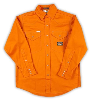 RASCO OFR752 7.5 Oz Orange Fire Retardant Long Sleeve Western Style Shirt