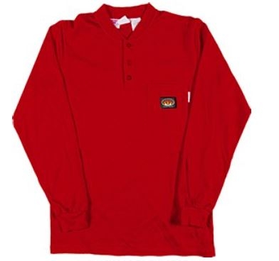 RASCO RTF459 Red Fire Retardant Long Sleeve Cotton Henley