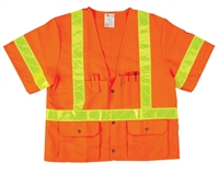 2W International S8138C-3 Orange Class 3 Safety Vest