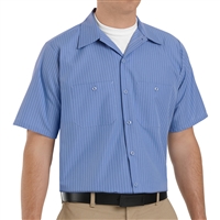 Red Kap SB22 Men's Industrial Stripe Short Sleeve Work Shirt