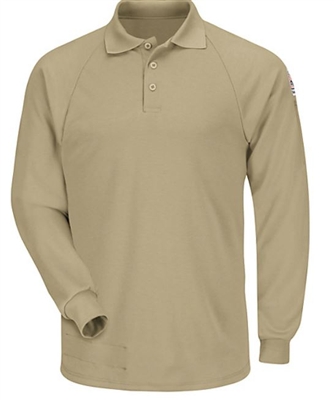 Bulwark SMP2 Khaki Flame-Resistant CoolTouch Long Sleeve Classic Polo