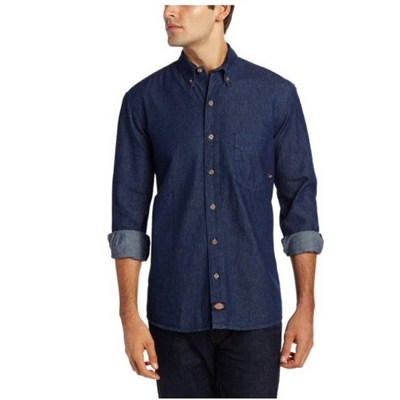 Dickies WL30 8 Oz Denim Button-Down Long Sleeve Shirt