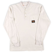 RASCO WTF456 White Fire Retardant Long Sleeve Cotton Henley