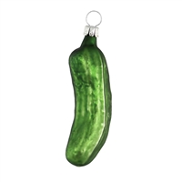 Small Christmas Good Luck Pickle Ornament From Germany Green Matt