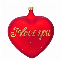 I Love You Red & Gold Heart Ornament From Germany