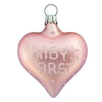 Baby Girl's First Christmas Pink 1st Heart