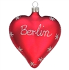 German Blown Glass Berlin Heart Red Silver