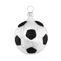 Soccer Ball / Blown Glass Ornament From Germany