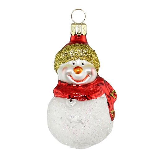 Snowman With Red Scarf & Hat