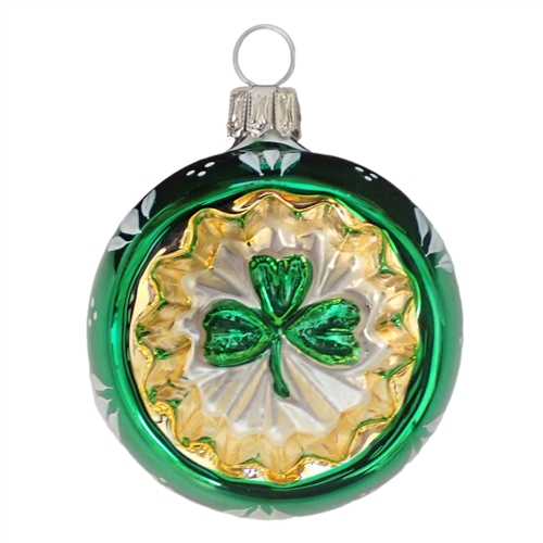 6cm Irish Good Luck Clover Shamrock Reflector Ball