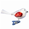 Authentic German White Matt & Red Clip-On Bird