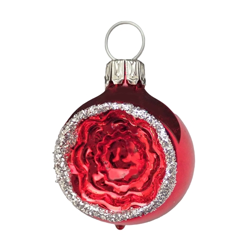 Mini Gloss Red & Silver Reflector Ball