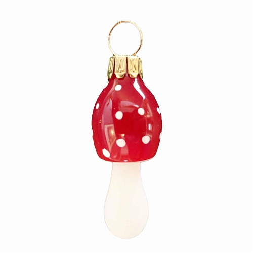 German Blown Glass Mini Mushroom Ornament