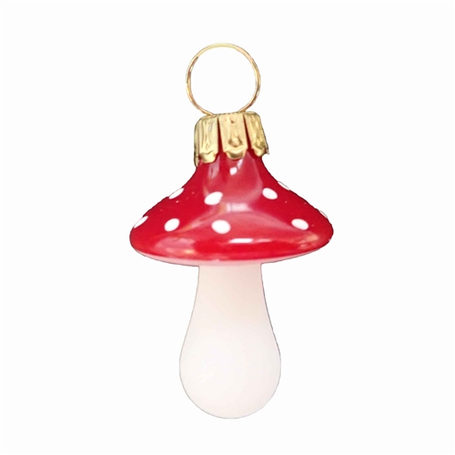 German Blown Glass Mini Mushroom Ornament