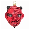 German Blown Glass Green-Eyed Krampus Legend Ornament Red Devil