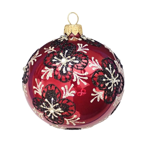 6cm Gloria Series Burgundy Ball Ornament