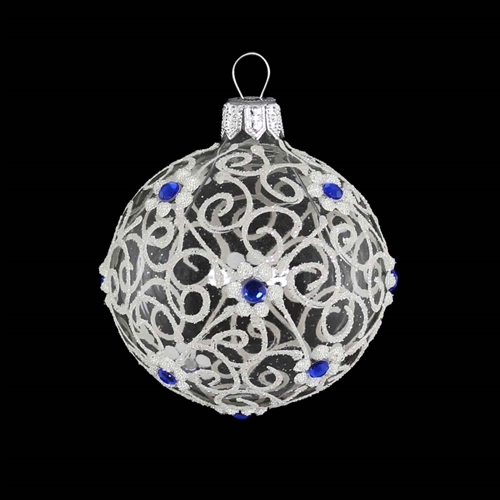 6cm Ball Lapis Blue & White Transparent