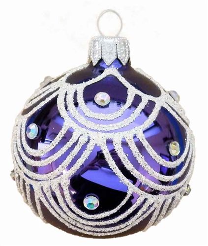 8cm Ball Isabella Purple & White
