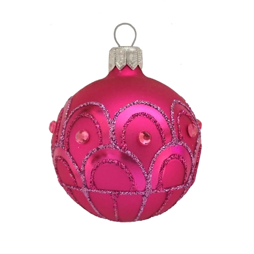 6cm Scala Pink Fuchsia Blown Glass Ball