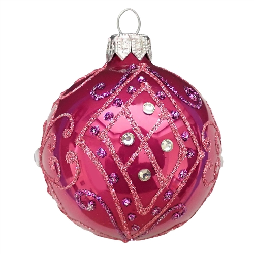 8cm Amalia Series Pink Ball Ornament