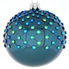 8cm  Blown Glass Ball Gunmetal Blue / Grey Multi Color