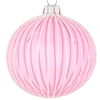 8cm Light Pink Iridescant Glass X-mas Ball Stripes