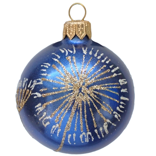 8cm Metallic Blue Gold Dandelion Blume Ball