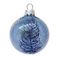 6cm Winter Blue Featherlight Blown Glass Ball