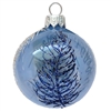 8cm Winter Blue Featherlight Blown Glass Ball