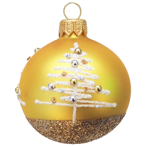 8cm Ball Merry Christmas! Gold