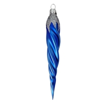 Electric Blue Icicle With Silver Glitter