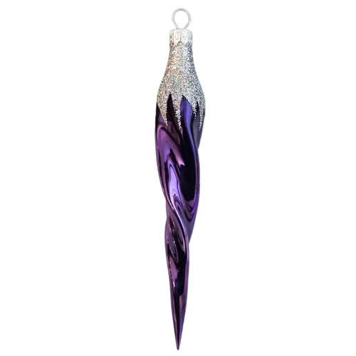 Violet / Purple Icicle With Silver Glitter