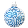 8cm Atlantis Baby Blue & White Snow Blown Glass X-mas Ball