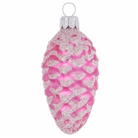 Light Pink & Silver Glitter Pine Cone Ornament