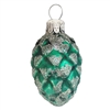 Small Green & Silver Glitter Pine Cone